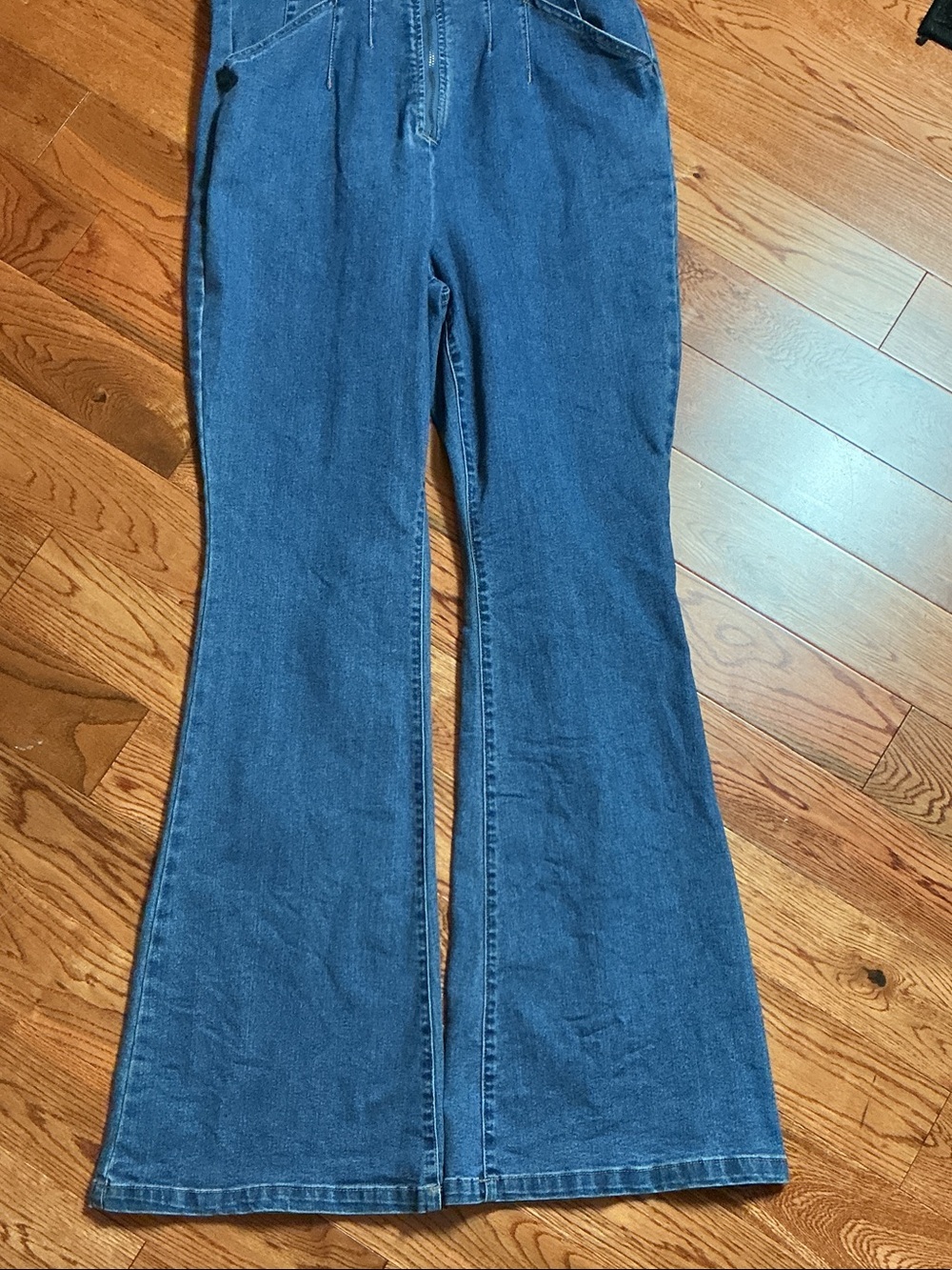 Girl.ish Classic Blue Denim Short-Sleeve Zip-Front Jumpsuit - Picture 4 of 11
